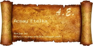 Acsay Etelka névjegykártya