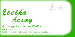 etelka acsay business card